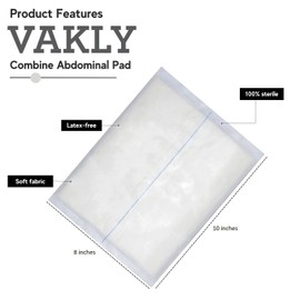 ABD Combine Abdominal Pads 8x10 [40 Pack] High Absorbency Sterile Individually Wrapped 8''x10'' Non-Adherent Absorbent Post-Op Surgical Gauze for Heavy-Draining Trauma and First Aid Wound Dressing (2)