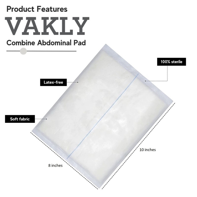ABD Combine Abdominal Pads 8x10 [40 Pack] High Absorbency Sterile