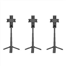 ULANZI JJ02 Selfie Stick Tripod, Extendable Grip Phone Tripod with Detachable Remote Pocket Size, 3-in-1 Mini Phone Grip 2 Cold Shoe, 10m/393.7 Wireless Shutter, Vlog Livestreaming Photography - Color: 3pcs black (3 pcs discount)