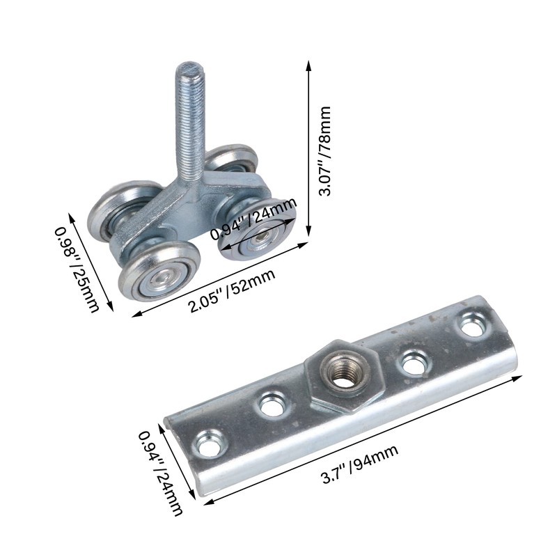 Mxfans Sliding Track Roller Hanging Barn Door Rail Trolley Wheel
