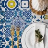 AIBIIN 142x213cm Blue Tablecloth Moroccan Tiles Patchwork Style Rectangular Table