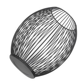 Table Candle Holder, Matt Black Wide Compatible Cage Candle Holder, Iron Large Cage Outdoor Candle Holder, for Office Decorative