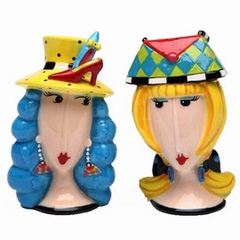 Appletree Design Let's Go Shopping Salt and Pepper Set, 3-1/2-Inch
