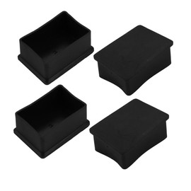 uxcell 4pcs 40mm x 60mm Pipe Tube Insert Chair Legs Cap Black PVC Tubing Plug
