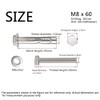 Leliafleury M8*60 Expansion Screw Bolts 4Pcs Stainless Steel Anchor Bolts