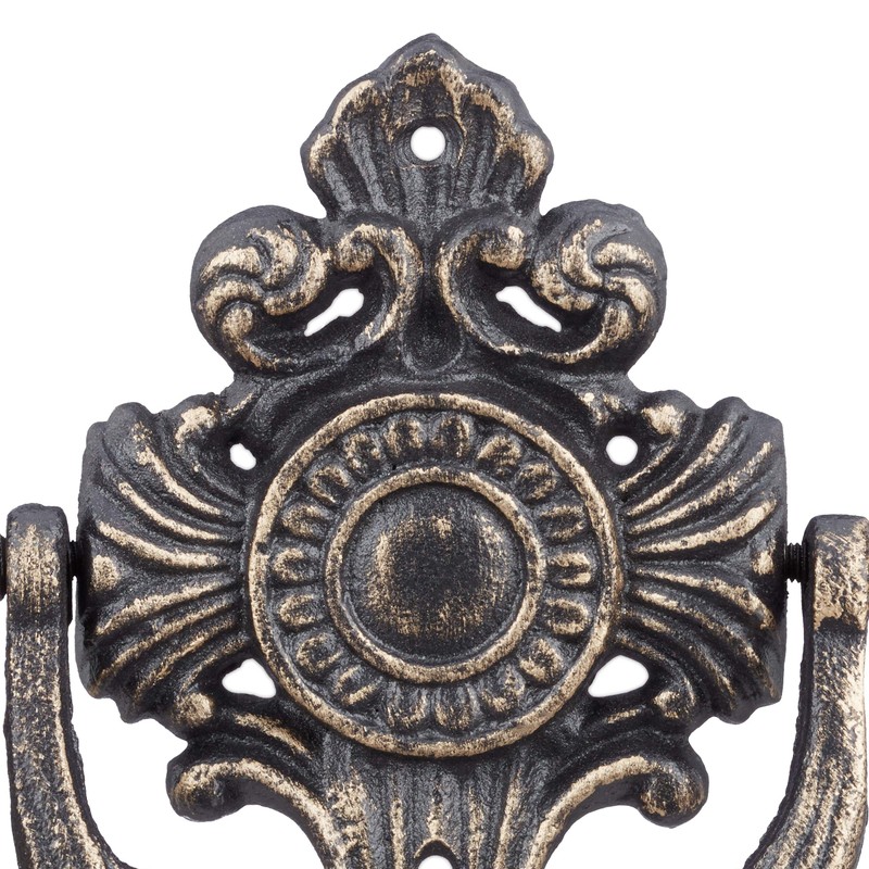 Relaxdays Antique Knocker, Cast Iron, Embellished, for Front Door, HxWxD: