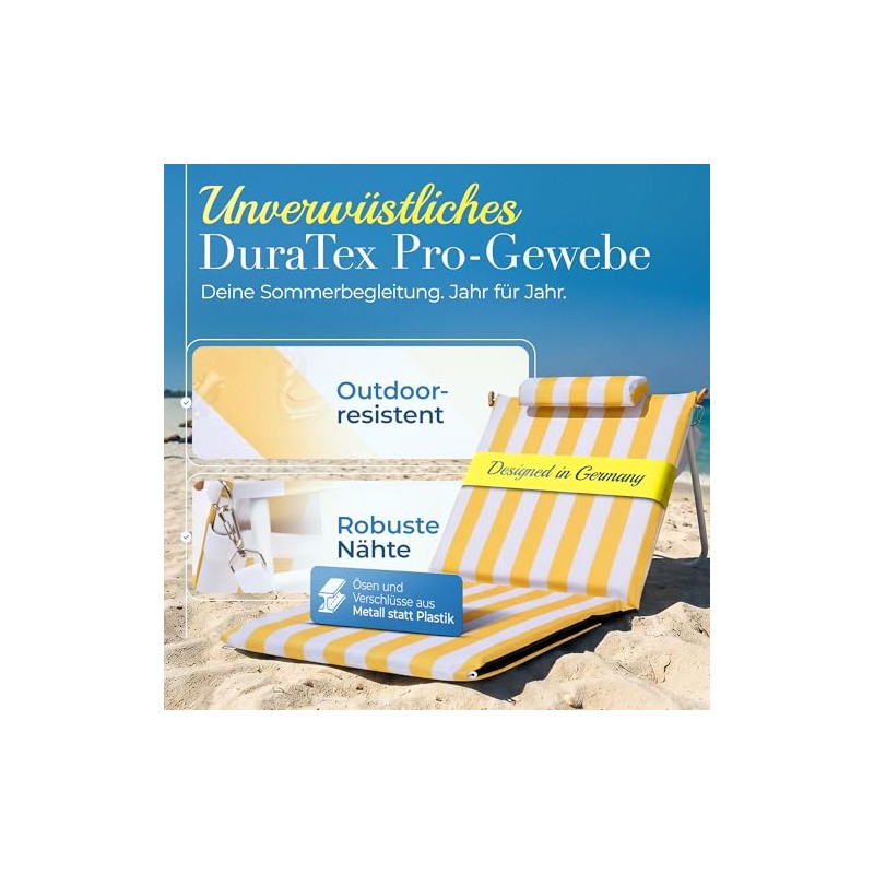 Strandmatte klappbar mit Dicker Polsterung –strandliege klappbar leicht für Strand,