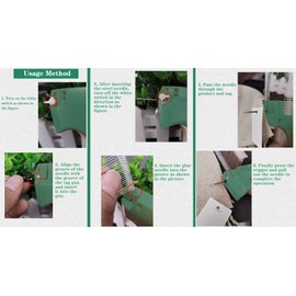 HopingMore Tag Gun with 1500 Fasteners & 6 Needles for Clothing,Fine Stitch Tool Tag Attacher Kit Excluding Hang Tags,Tagging Gun for Hanging Tags&Fabric Hole Punch,Store Shop Grocery Retail(Green)