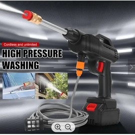 Enegyz 20V Cordless Pressure Cleaner Car Washer Gun, Water Hose Nozzle, Two 4000mAh Rechargeable Battery for Outdoor high Pressure Washing