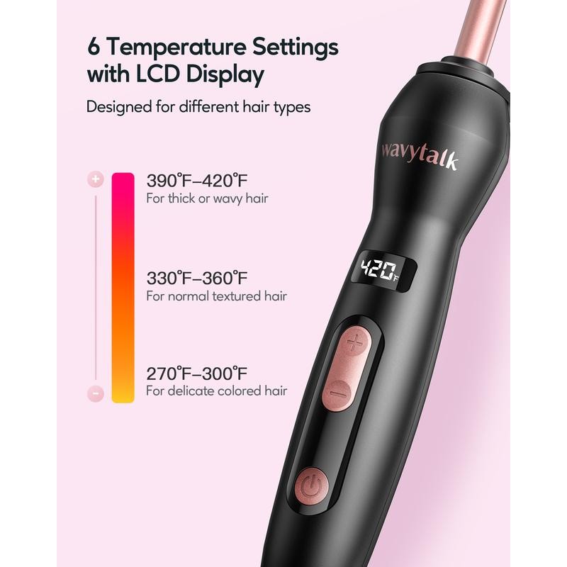 Wavytalk Micro Wave 3/8” Curling Wand:_pink