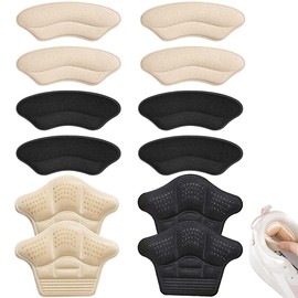 12PCS Plantillas Para Zapatos, Almohadillas de Talón Adheribles para Zapatos de Mujer y Hombre, Plantillas Protectoras Tacones Gruesas, Relleno para Zapatos Grandes Cojines de Talón Antideslizante