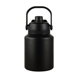 Insulated Thermal Bottle Keeps Water Cold Up To 12 Hours 316 Stainless Steel Durable Half Gallon Water Bottle Insulated, black