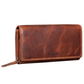 STILORD 'Ellen' Women's Leather Wallet RFID and NFC Protection in Stylish Gift Box Large Wallet Made of Genuine Leather, Salerno - Brown, coin purse