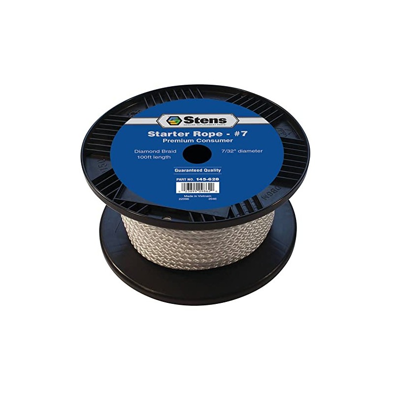 Stens 145-628 Pull Cord Rope, 100-Feet Diamond Braid Starter Rope,