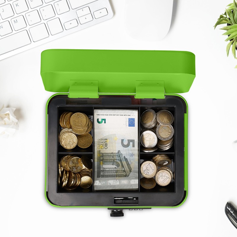 Relaxdays Cash Box, Coin Counter Tray Combination Lock Change &