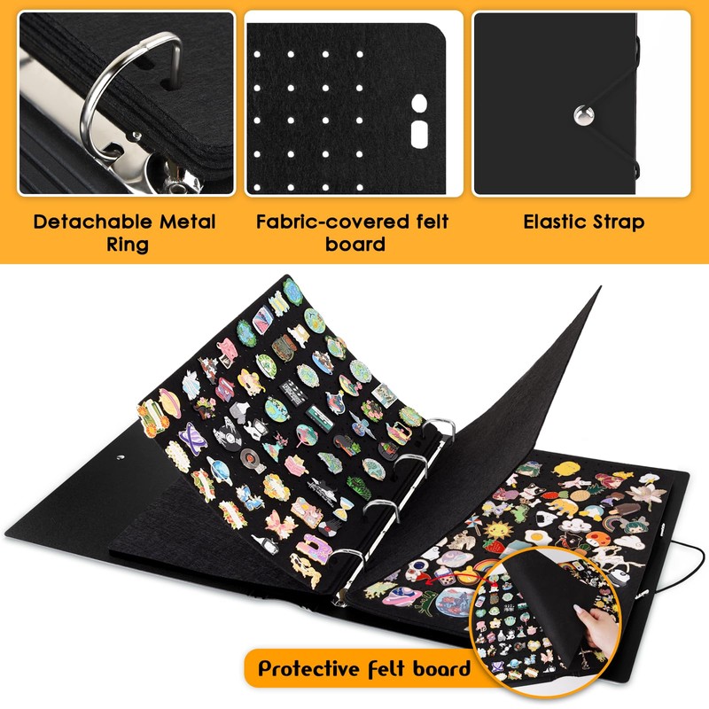 Enamel Pin Display Binder - Large Collection Storage Organizer Book