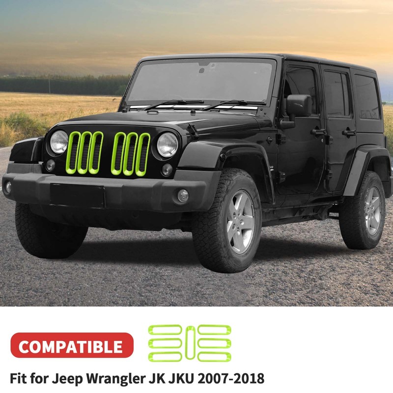 SQQP Grill Insert Grille Inserts Cover Fit for 2007-2018 Jeep