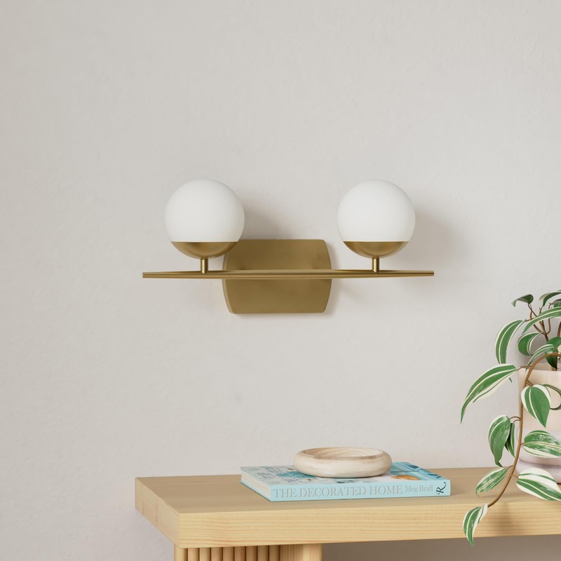 Kichler Jasper 16.5" Halogen Vanity Light in Natural Brass, 2-Light