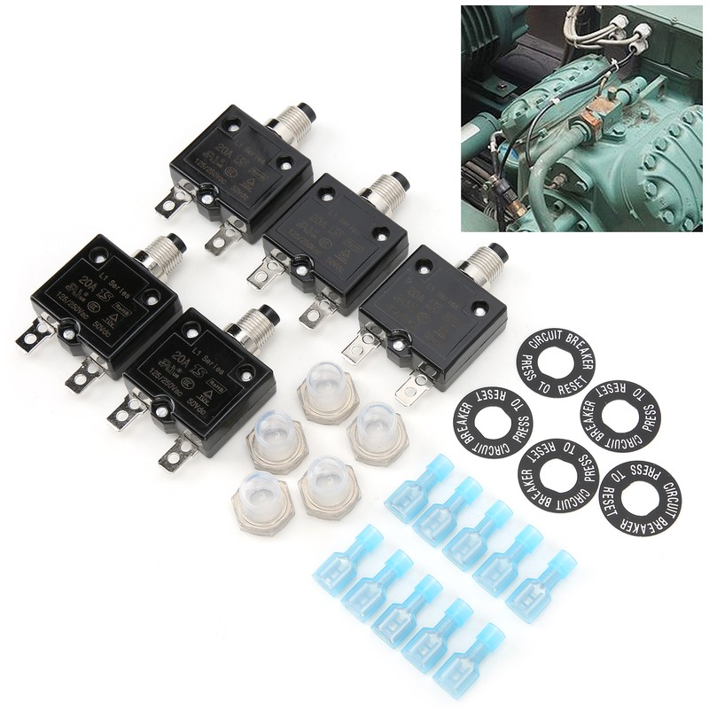 20A Overload Thermal Circuit Breaker with Quick Connect Terminals Waterproof