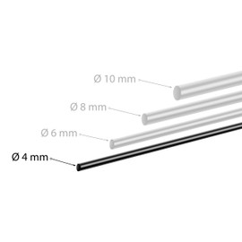Poppstar Butyl Round Cord (5 m x 4 mm) Butyl Rubber Tape/Elastic Sealing Strip, Black