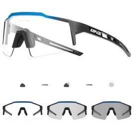 KAPVOE Cycling Glasses Photochromic Self-Tinting, TR90 Frame for Men and Women, Clear Sports Sunglasses, Sport, Cycling MTB Cycling Glasses, Sports Glasses, Driving, Baseball, Running, CE Certified 07