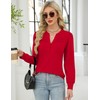 Rapbin Long Sleeve Shirts for Women Henley V Neck Dressy