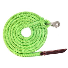 Knotty Girlz 9/16 Double Braid Polyester Yacht Horse Lead Rope Natural Horsemanship with Option of Loop or Snap 12ft. or 14ft. Lengths (Neon Green, 12 ft. Nickel Trigger Snap)