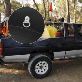 X AUTOHAUX Tie-Down Rings Trailer Anchors D-Ring Fixed Anchor for Car Truck Trailer Cargo RV Boat Iron Stainless Steel Silver Tone 20pcs