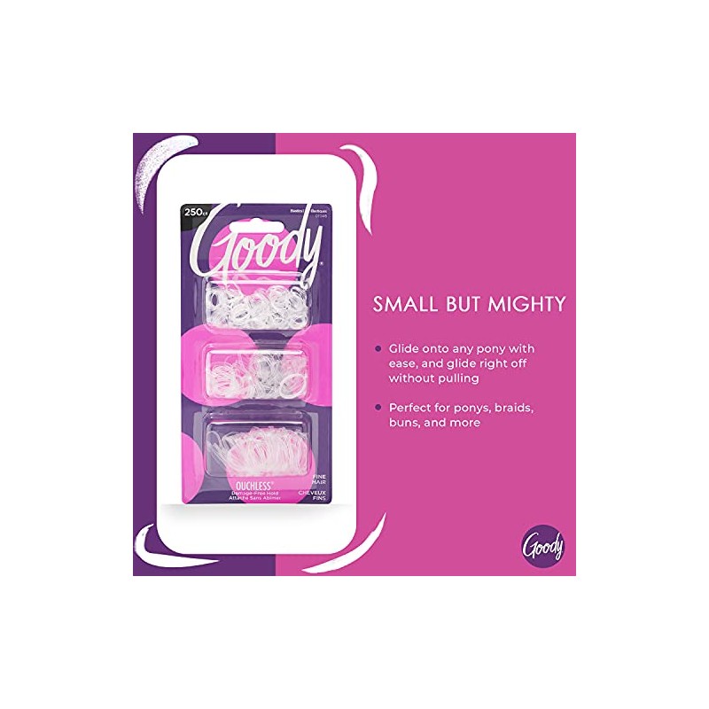 Goody Classics Polybands elástico, Multi 250 en transparente, 0.649 onzas,