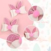 WRBAJIS 2Pcs Easter Hair Clips Glitter Bunny Ears Bows Hair