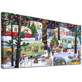 YALKIN 5D Diamond Painting Kits for Adults, Large Winter Christmas Diamond Art Kits Full Drill Diamond Painting Kit for Adult Beginners, DIY Crystal Picture Art for Home Wall Decor 40x70cm/15.7x27.6in