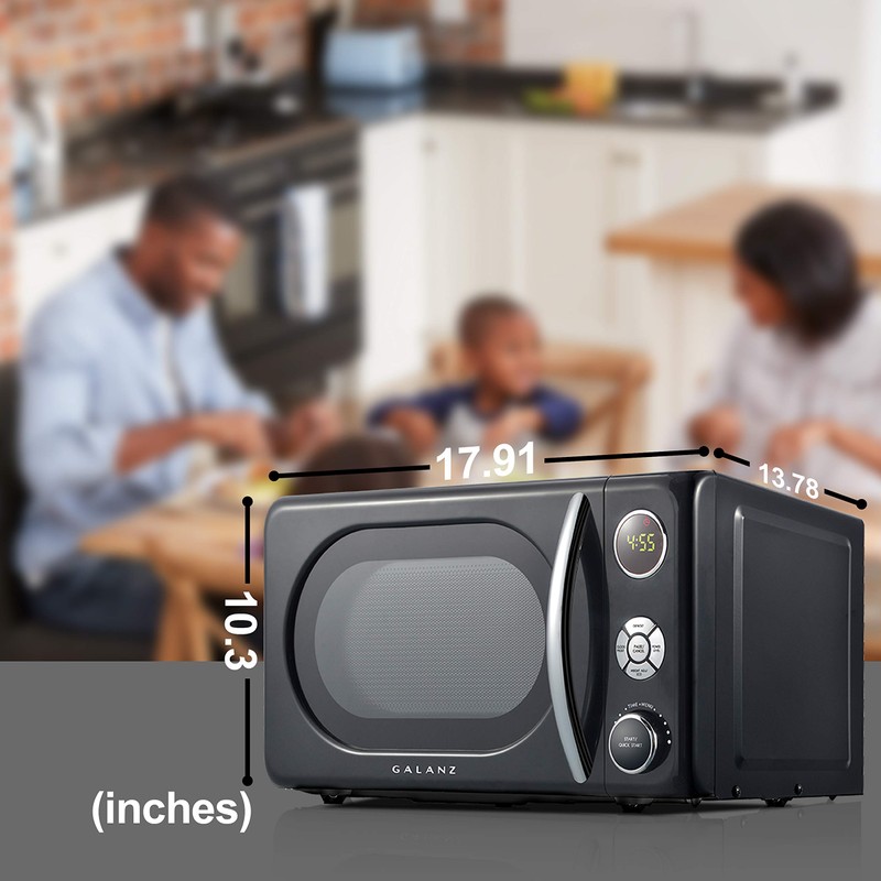 Galanz GLCMKA07BKR-07 Microwave Oven, LED Lighting, Pull Handle Design, Child