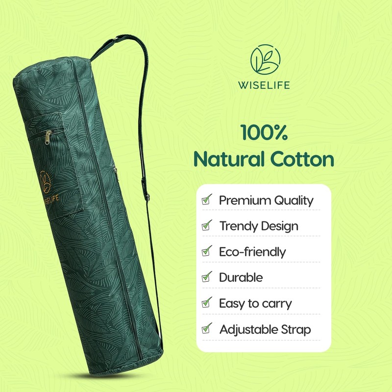 Classic Yoga Mat Bag Adjustable Shoulder Carry (Green)