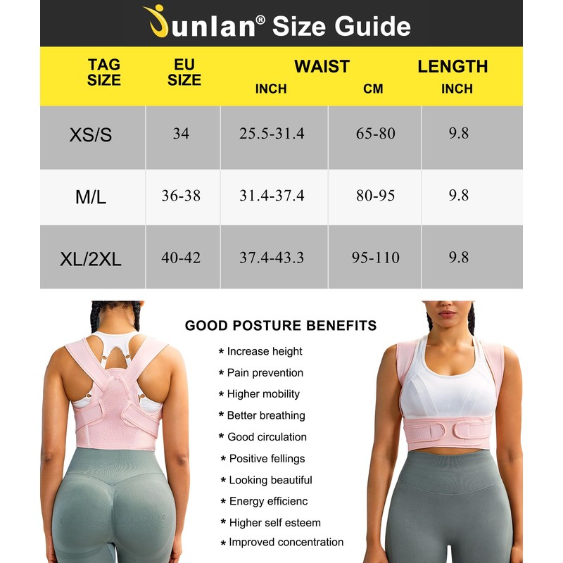 Junlan Back Straightener Posture Corrector Back Women and Men Shoulder