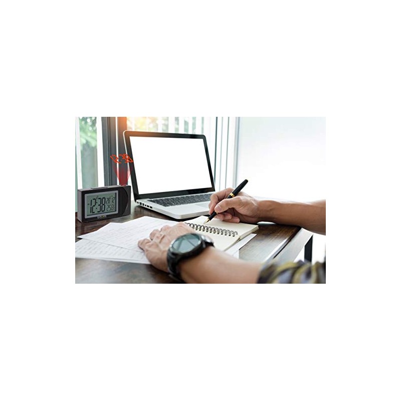 Explore Scientific RDP1002 Radio-Controlled Clock with Projection Time, Alarm with