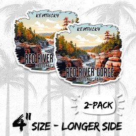 Red River Gorge National Park Kentucky Magnet 4 Inch 2-Pack – Strong Vinyl Decorative Travel Magnets for Fridge Locker Kitchen Office – Cute Fun Aesthetic Cool Durable & Long-Lasting Souvenir ID44999