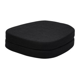 baibu 14x14 Inches Metal Chairs Cushions with Ties Set of 2, Non-Slip Metal Dining Chair Pads Kitchen Chair Cushions with Machine Washable Cover - 2 Cushions Only (Black, 14x14x1.5in)