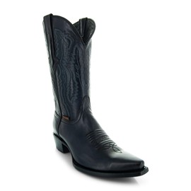 Soto Boots Mens Burnished Snip Toe Cowboy Boots H50030 (10.5) Black