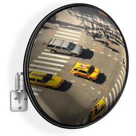 Convex Traffic Mirror - 24'' Outdoor and Indoor Driveway & Security Parabolic Safety Mirrors, Acrylic Convex Mirror for Garage, Retail Stores, Warehouses, Office and High-Traffic Areas