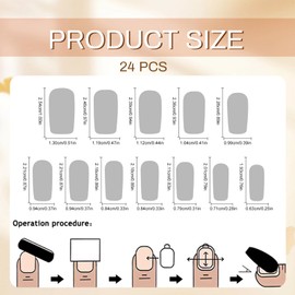 GlamRays Press on Nails Long Square False Nails Shiny Bright Pink French Nails Acrylic Nails Squoval Artificial Nails Summer Flower Stick on False Nails with Design Pack of 24