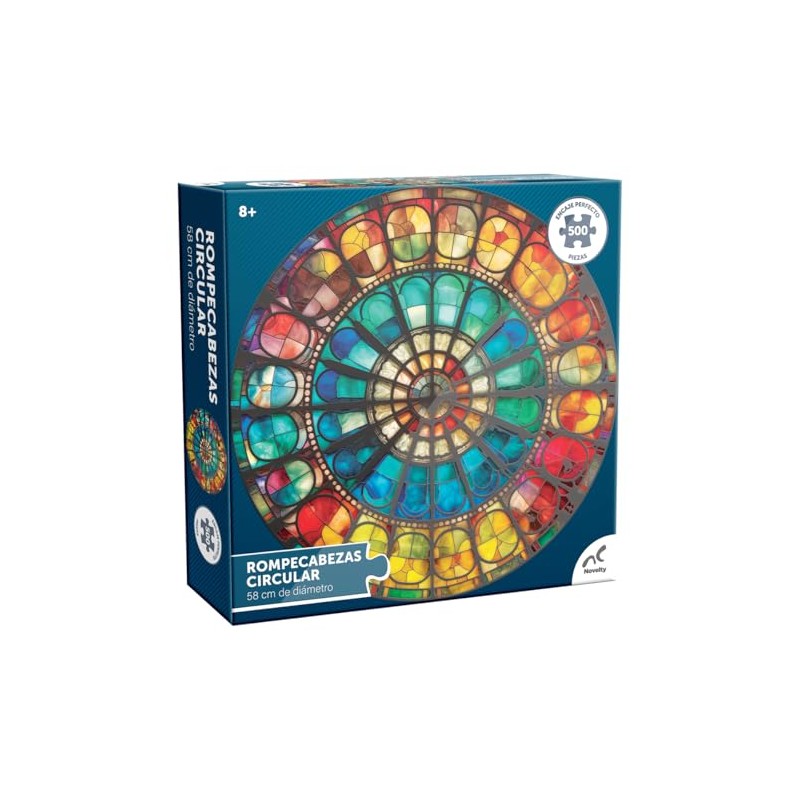 Novelty Corp Rompecabezas Circular Barnizado Vitral 500 Piezas