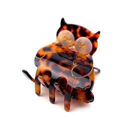 Eulen-Haarklammer, handgefertigtes Acetat-Haaraccessoire.
