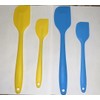 Unbranded Set Of Four Blue And Yellow Silicon Spatulas Scrapers