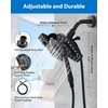 Black Shower Head with Handheld: 2-in-1 Shower Head High Pressure
