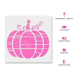 Distressed Pumpkin Stencil - Harvest-Themed Decor and Crafts, Fall Stencils