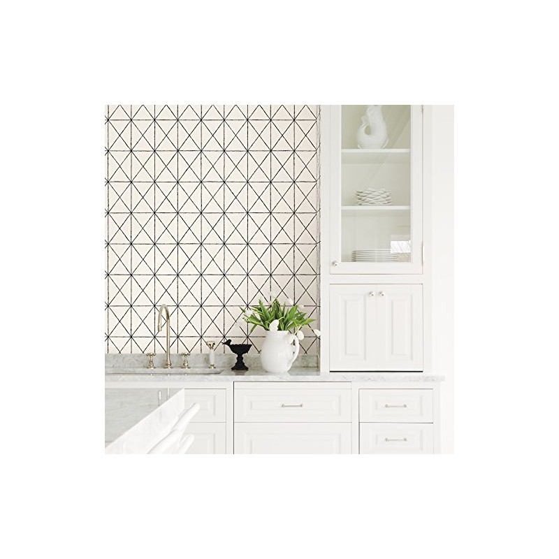Brewster Home Fashions 2904-78003 Intersection Black Diamond Wallpaper 396 in.