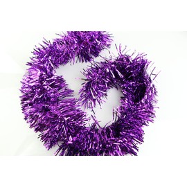 5 x Christmas Tinsel Thin Xmas Garland Tree Decorations - Purple One Size