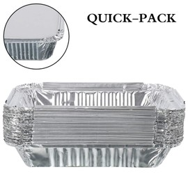 Aluminium Foil Containers with Lid Small (Size - No.1), Takeaway Foil Food Containers for Cooking, Food Storage BBQ, Baking, Catering Trays (1000)