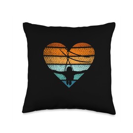 Ziplining Gift Ideas For Zipline Fan Retro Zipliner Vintage Heart Throw Pillow, 16x16, Multicolor