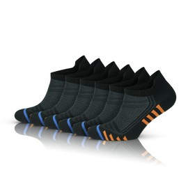 GoWith Women's Bamboo Running Trainer Socks, 6 Pairs Box, Breathable Anti Blister Soft and Light Weight, Quick Dry, Ankle Sport Socks for Gym Cycling, Yellow, White, Grey, Blue UK Size 4-7